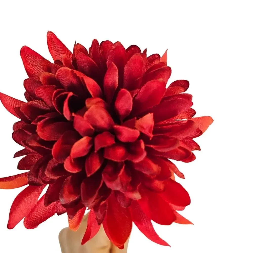 Red Artificial Chrysanthemum Mum Flowers 16 Stems Silk Floral Fall Decor